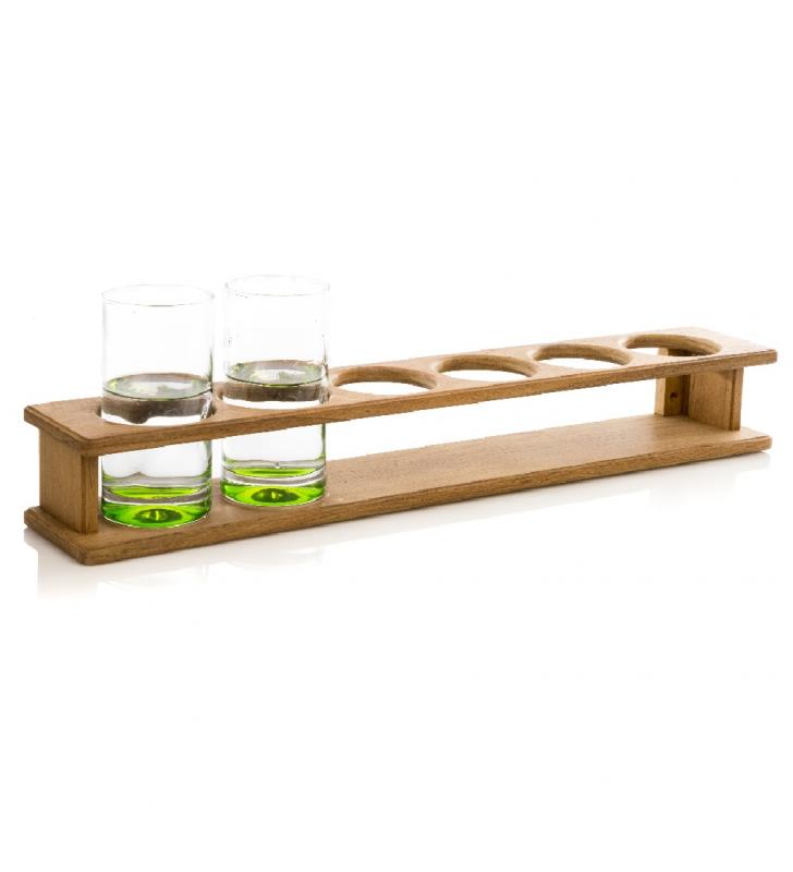 Soporte fijo para seis vasos en teca