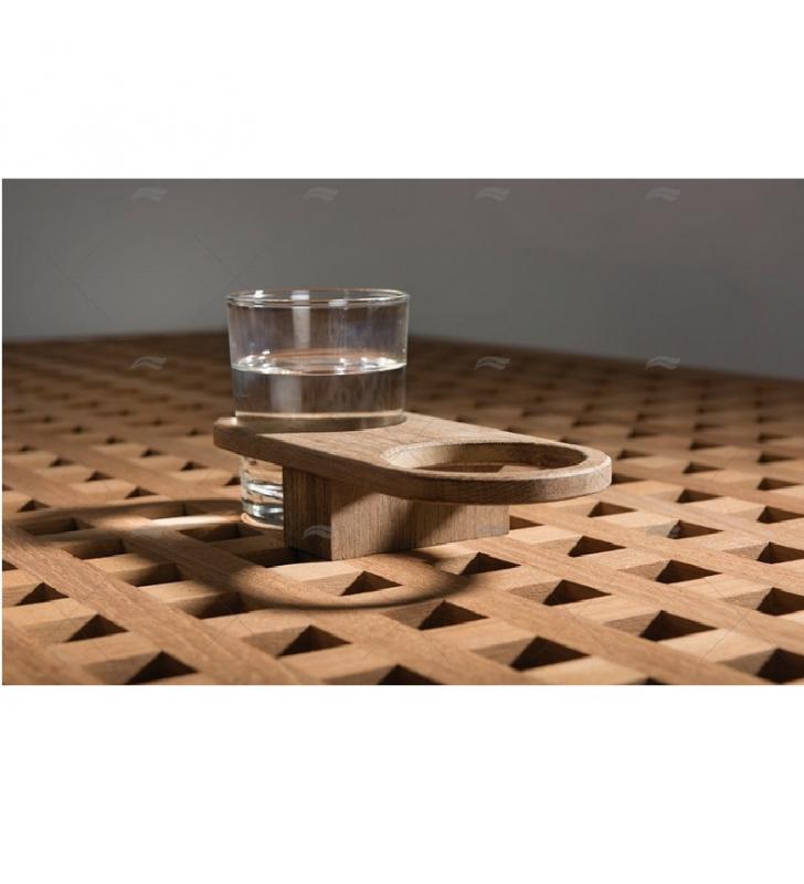 Sujeta vasos cuadruple encajable de teca