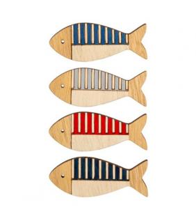 Imanes peces de madera 24 ud.