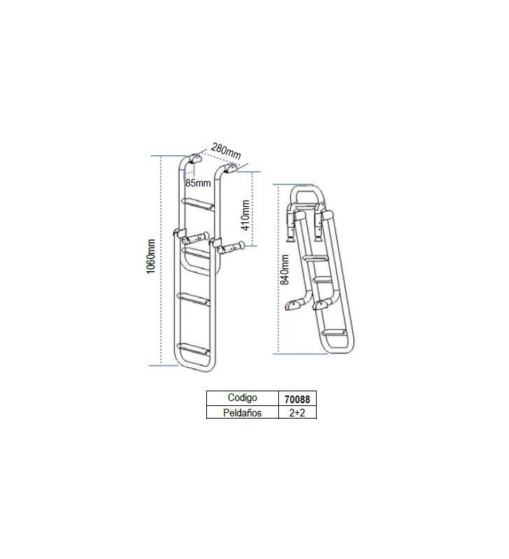 Escalera inox plegable