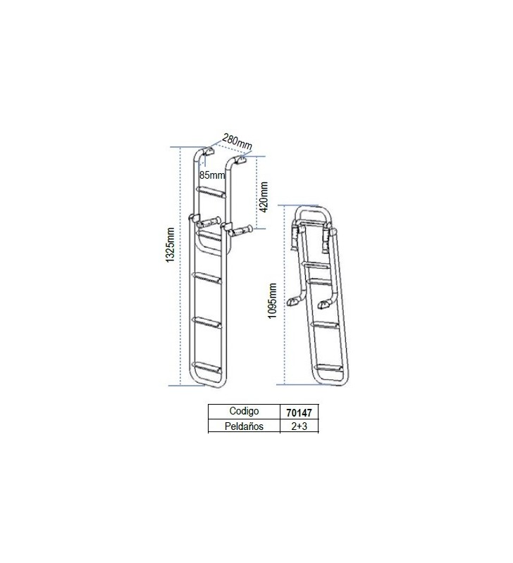 Escalera inox barco