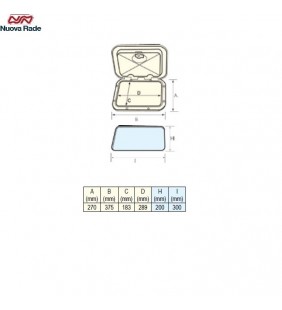 Medidas de Tambucho rectangular 270 x 375 mm Top Line con llave