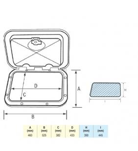 Tambucho rectangular 460 x 525mm Top Line con llave
