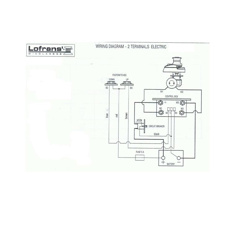 Esquema de instalación eléctrica de Control box 4 terminales 500 a 1700W 12V Lofrans