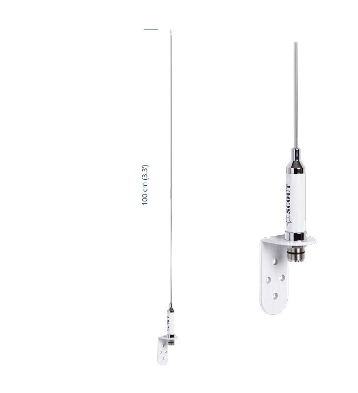 Antena VHF Scout KM-3A inox 100cm  3 dB