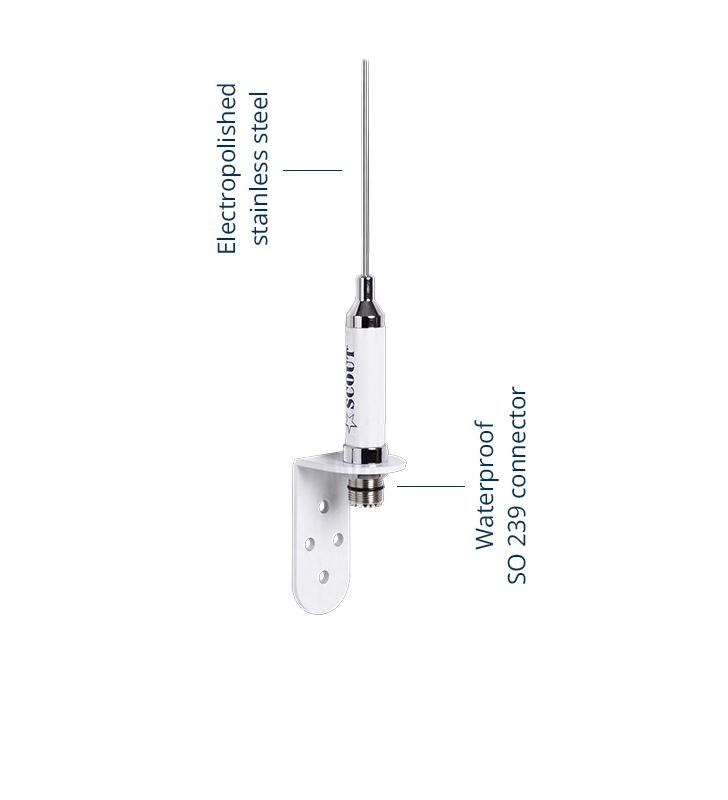 Antena VHF Scout KM-3A inox 100cm  3 dB