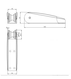 Puntera de proa inox 245mm