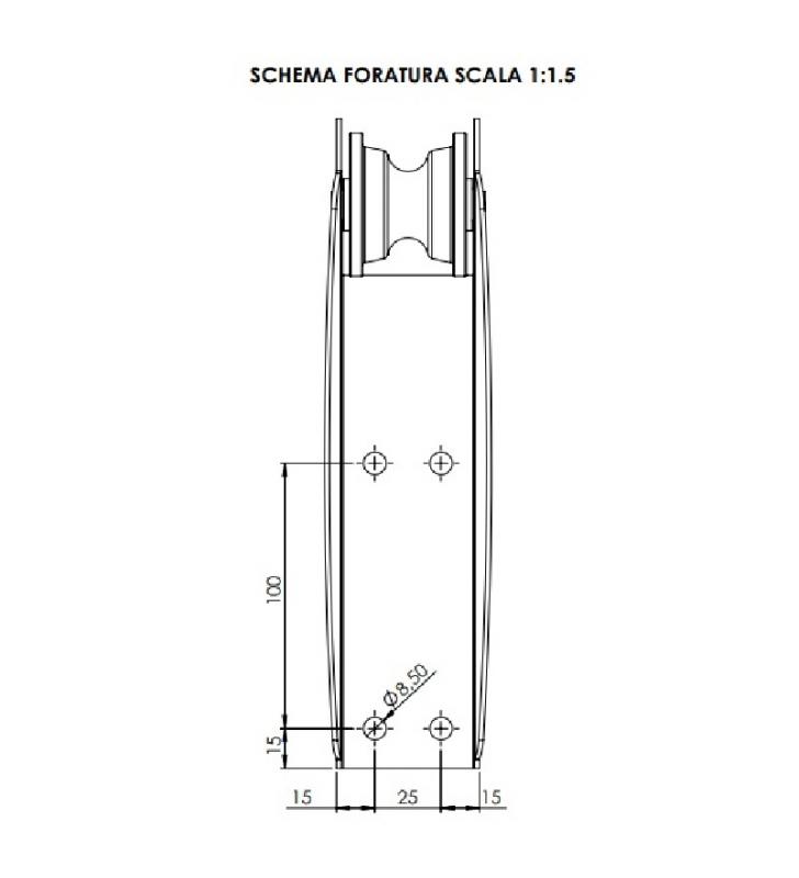 Puntera de proa inox 245mm