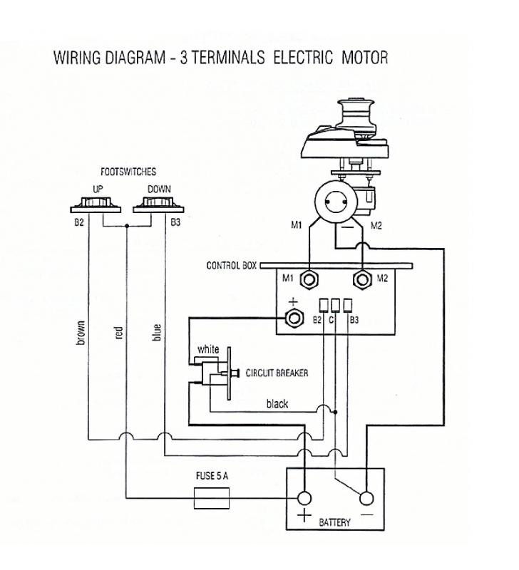 Diagrama de instalación Control box 3 terminales de 500W a 1700W 24V Lofrans