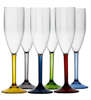Copa champagne con base de colores Party 6 uds.
