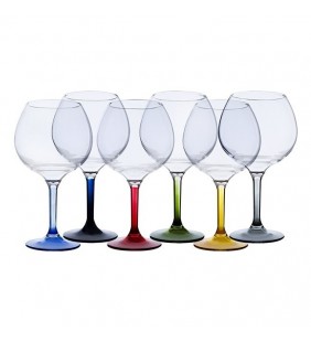 Copa gin tonic con base colores Party 6 uds.