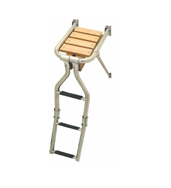 Plataforma de baño 210 mm con escalera plegable inox