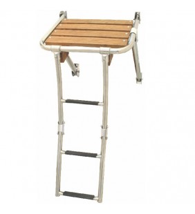 Plataforma de baño 450 mm con escalera plegable inox