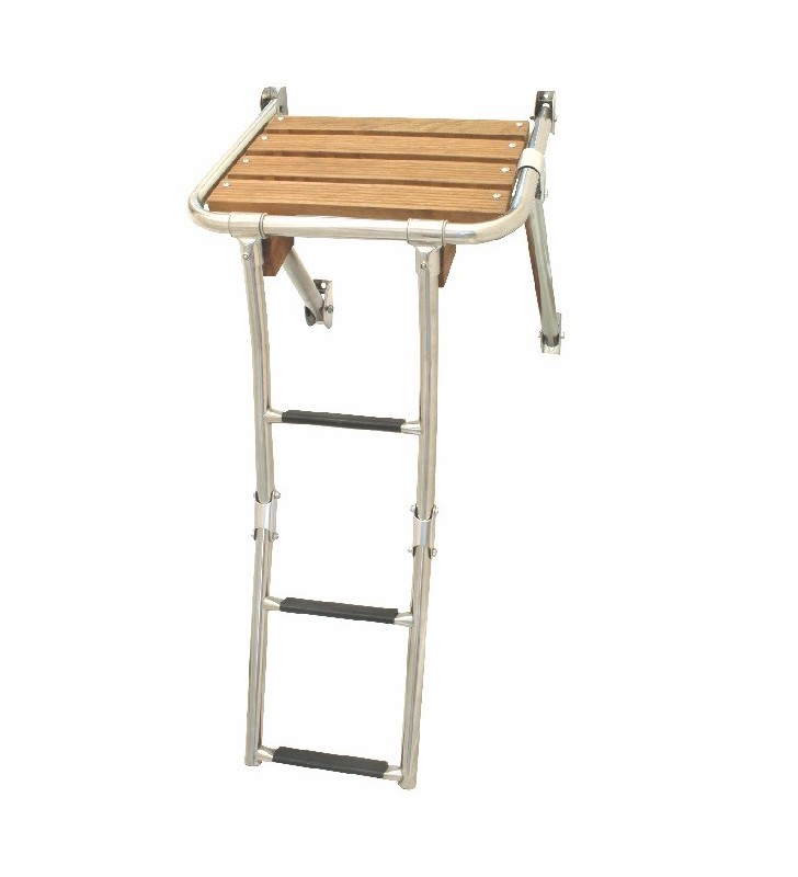 Plataforma de baño 450 mm con escalera plegable inox