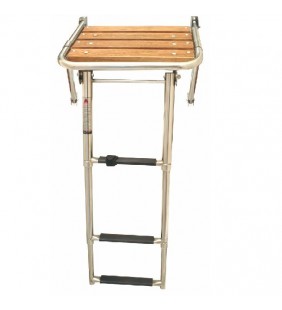 Plataforma de baño 450 mm con escalera telescópica inox