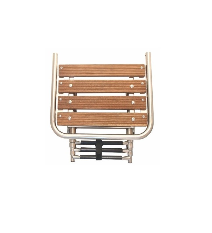 Vista superior de la Plataforma de baño 450 mm con escalera telescópica inox