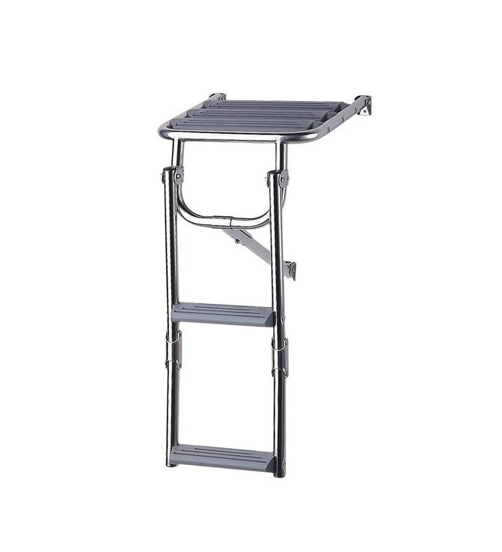 Plataforma de baño con escalera plegable inox