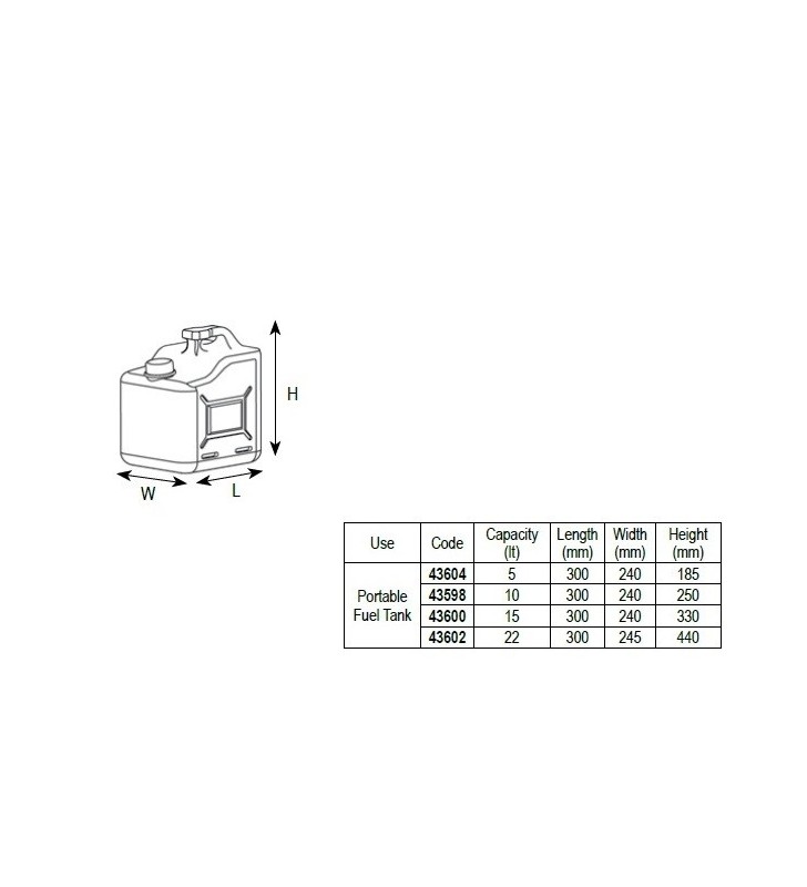 Jerrycan 22 litros con tubo vertedor