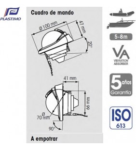 Medidas de Compás Offshore 75 empotrable en vertical