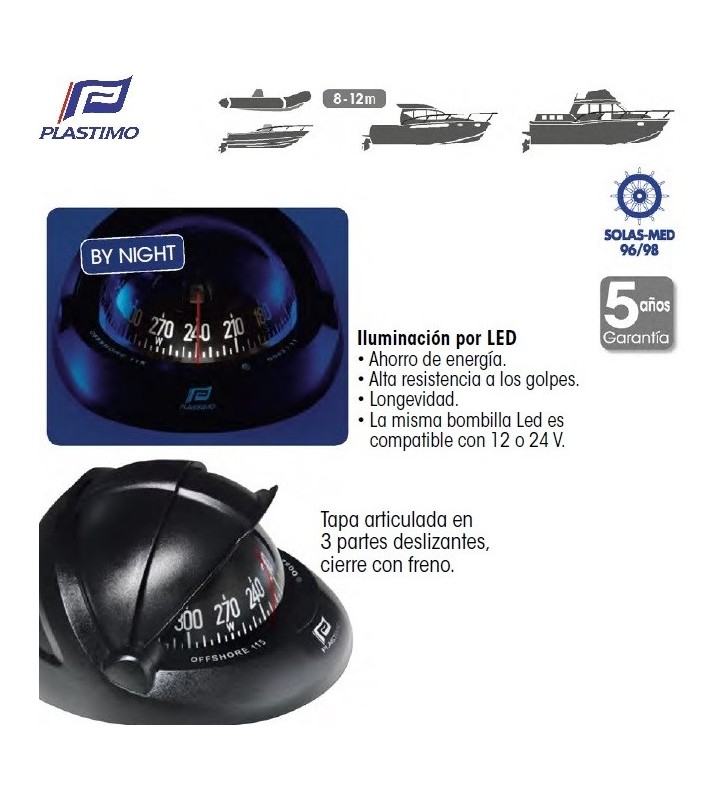 Compás Offshore 115 rosa cónica negra empotrable
