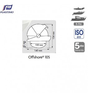 Medidas de Compás Offshore 105 con rosa plana negra empotrable