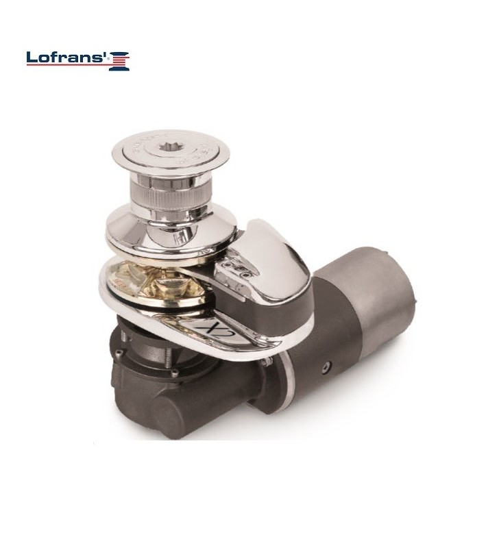 Molinete X2 1000W 12V Lofrans bronce cromado con campana