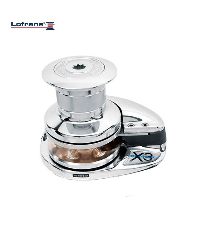 Molinete X3 1500W 12V Lofrans bronce cromado con campana