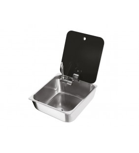 Fregadero rectangular con tapa de vidrio