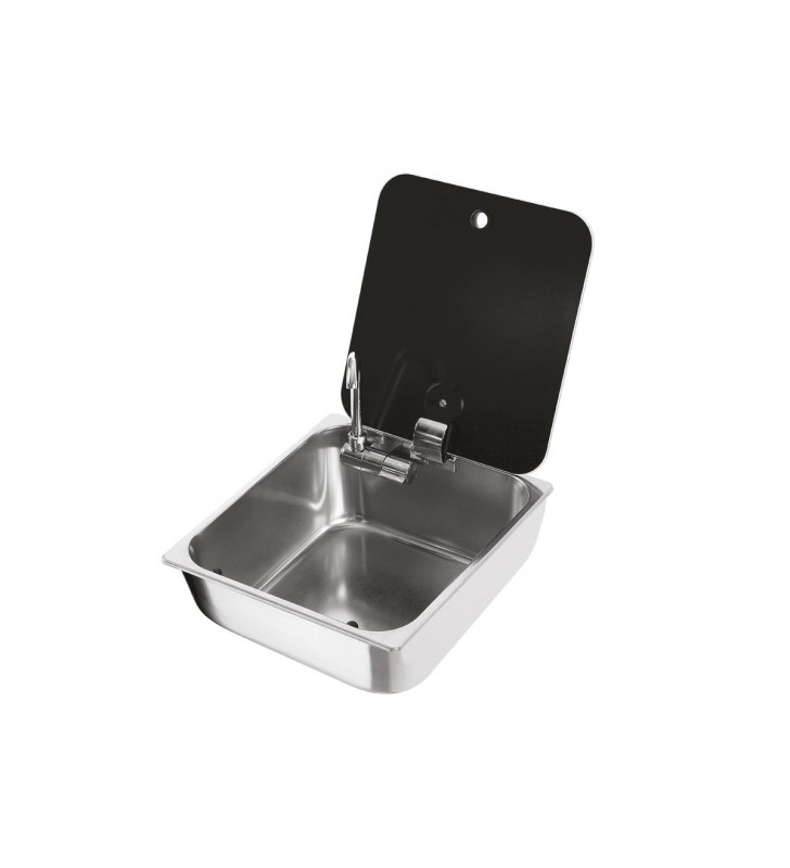 Fregadero rectangular con tapa de vidrio