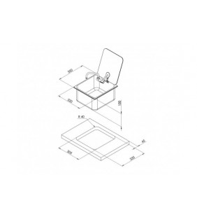 Fregadero rectangular con tapa de vidrio