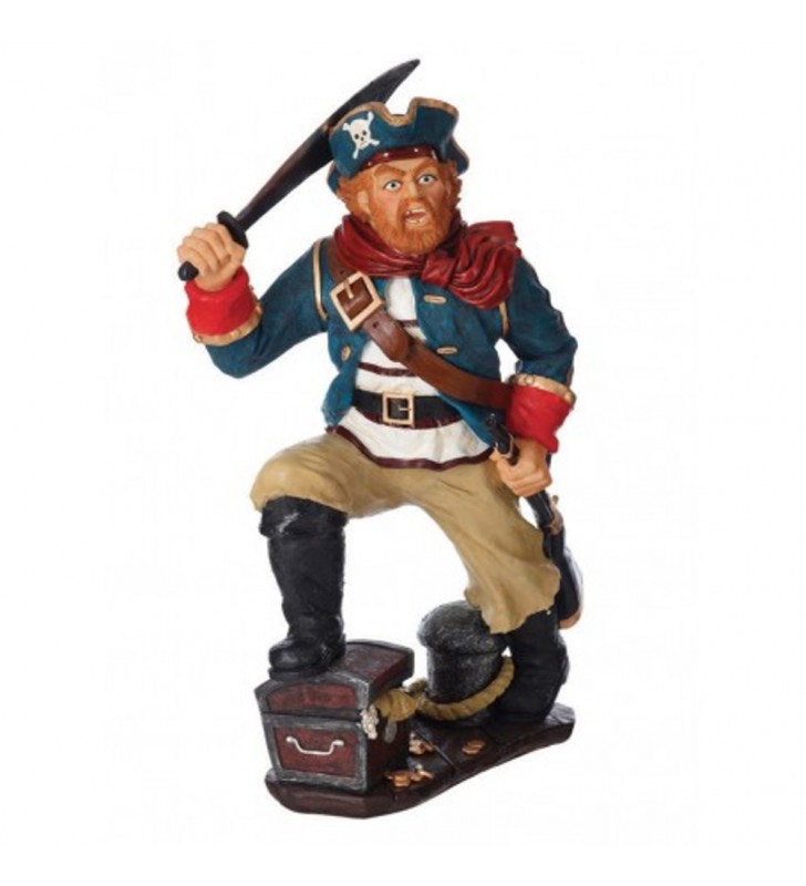 Personaje pirata con tesoro