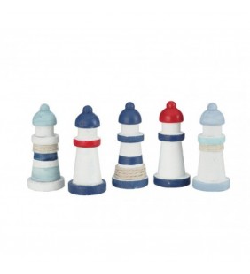 Faros decorativos madera 10 uds.