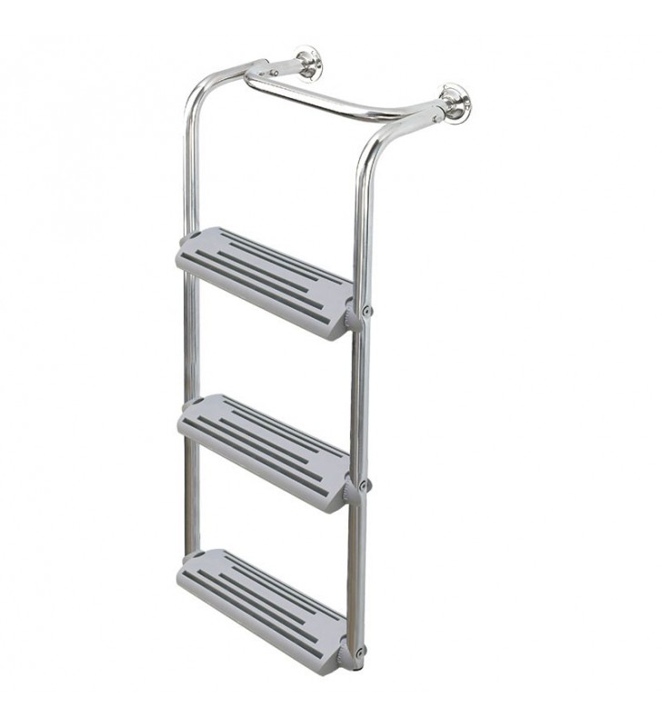 Escalera inox plegable de 3 peldaños