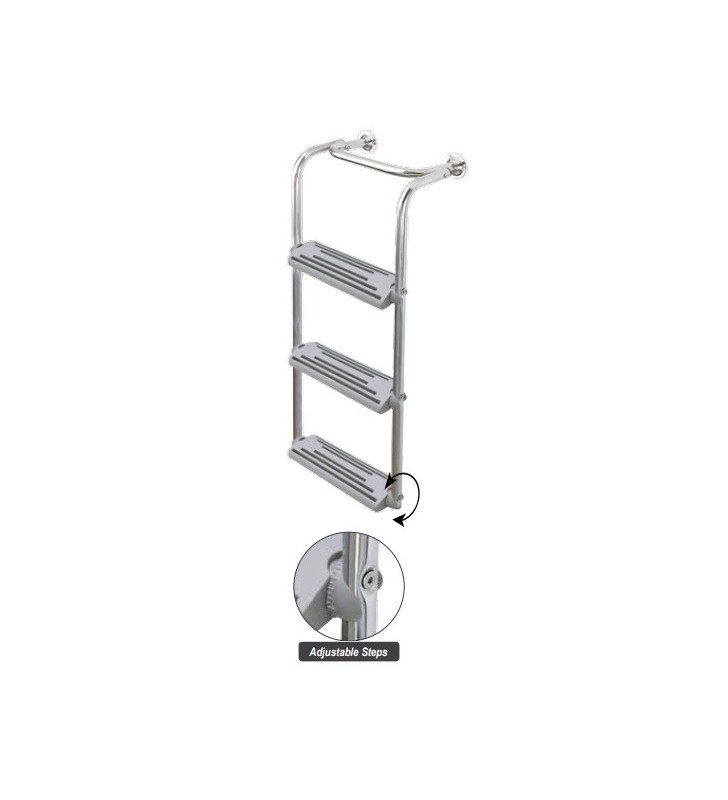 Escalera inox plegable de 3 peldaños