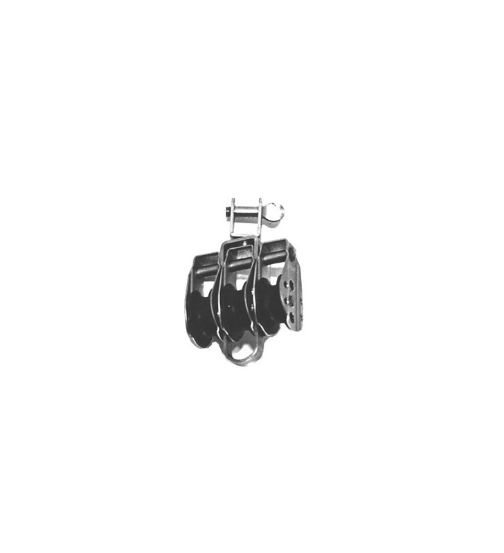 Mini polea triple giratoria con arraigo