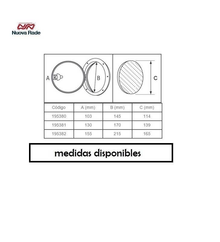 Registro redondo 164 mm Nuova Rade