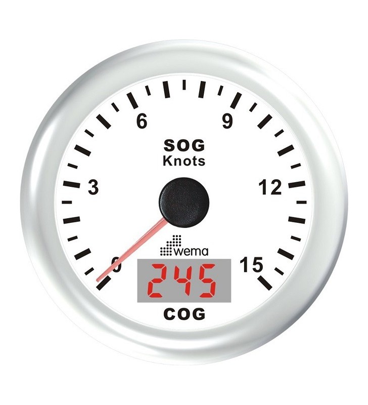 Corredera y compás GPS Speedo 15 Nudos blanco