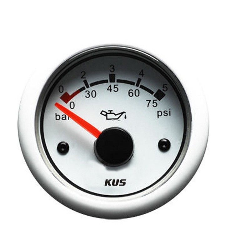 Indicador presión de aceite Kus blanco 0-5 BAR