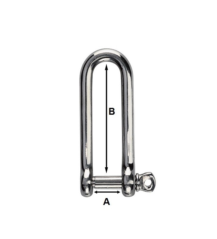 Grillete inox 6mm largo