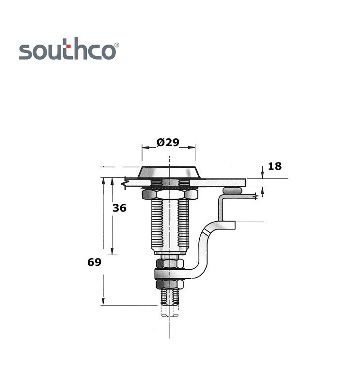 Cierre de presión para llave hexagonal inox Southco