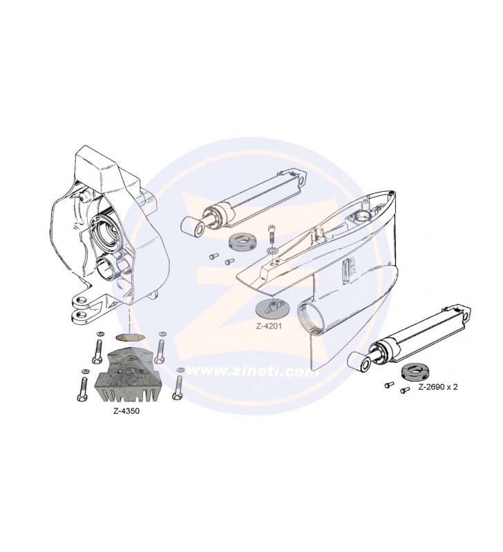 Kit ánodos Mercury Mercruiser Alpha One Gen I