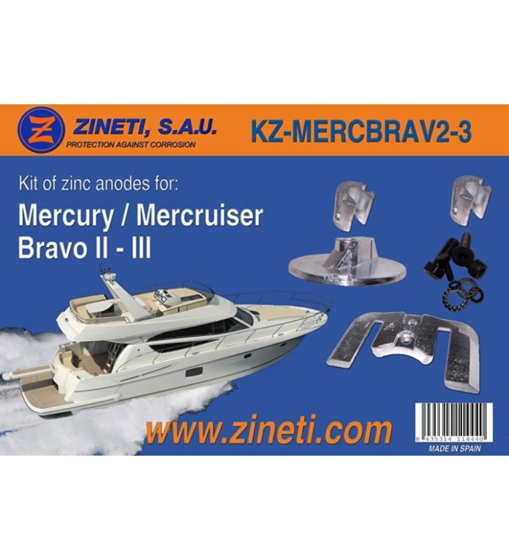Kit ánodos Mercury Mercruiser Bravo II-III