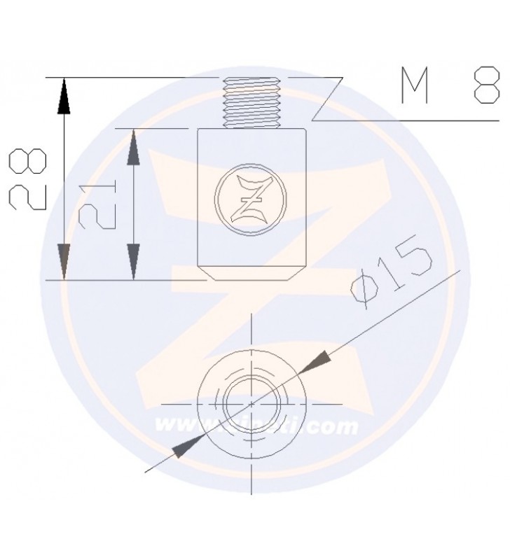Medidas de Anodo para enfriador Yanmar Z-5422