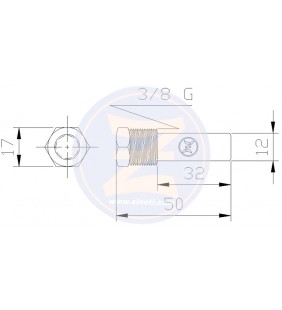 Medidas de Anodo para enfriador Yanmar 3/8 gas Zineti