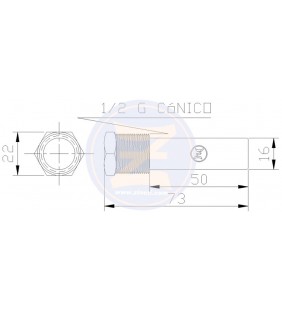 Medidas de Anodo para enfriador Yanmar 1/2 gas Zineti