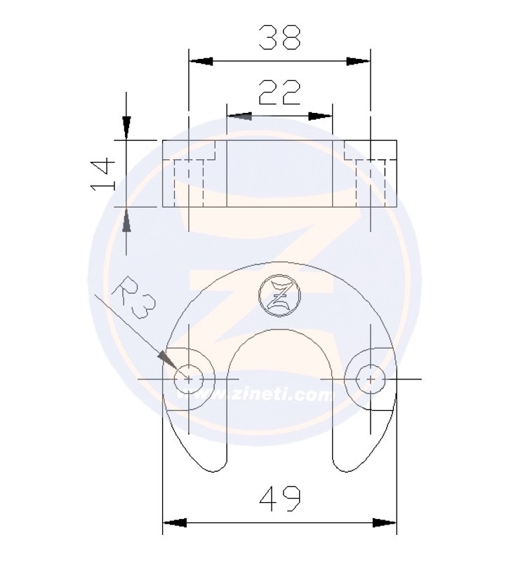 Medidas de Anodo para elevador de cola Mercury Z-4332