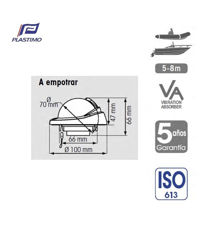 Compás Offshore 75 empotrable rosa cónica blanca