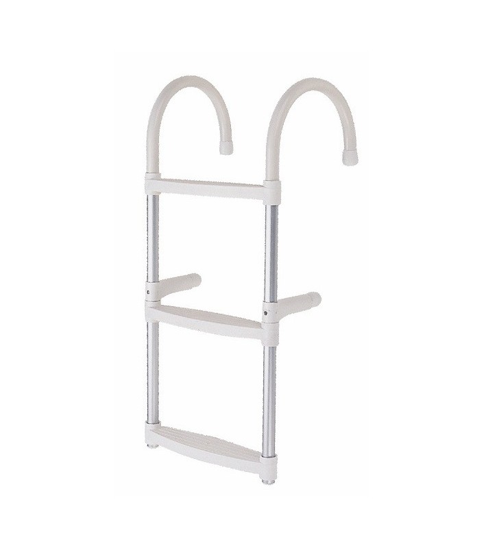 Escalera de aluminio 3 peldaños blanco