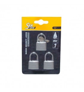 Pack 3 candados inox 30mm misma llave