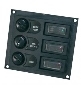 Panel de 3 interruptores con fusible